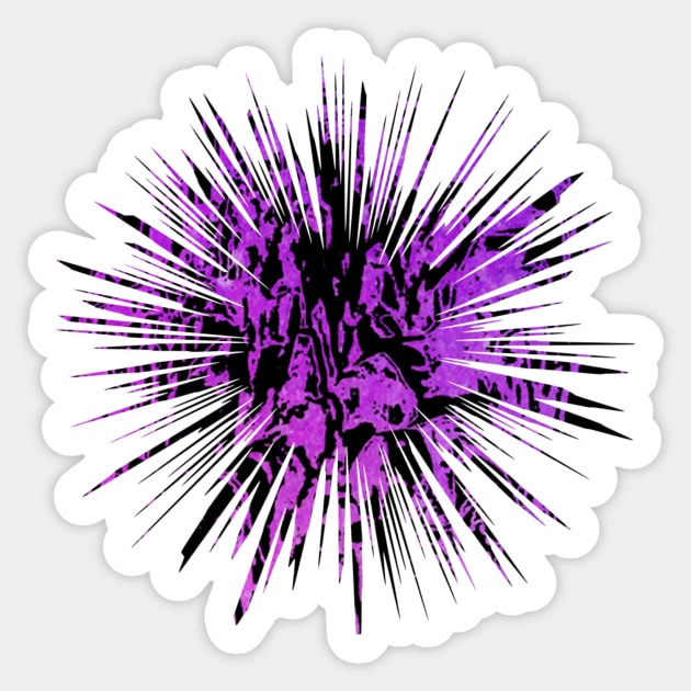 Purple and Black Starburst Sticker by Klssaginaw